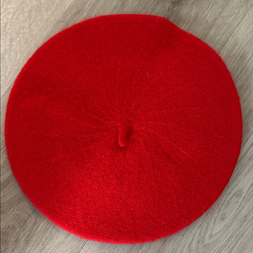 Elegant Red Wool Beret for Women